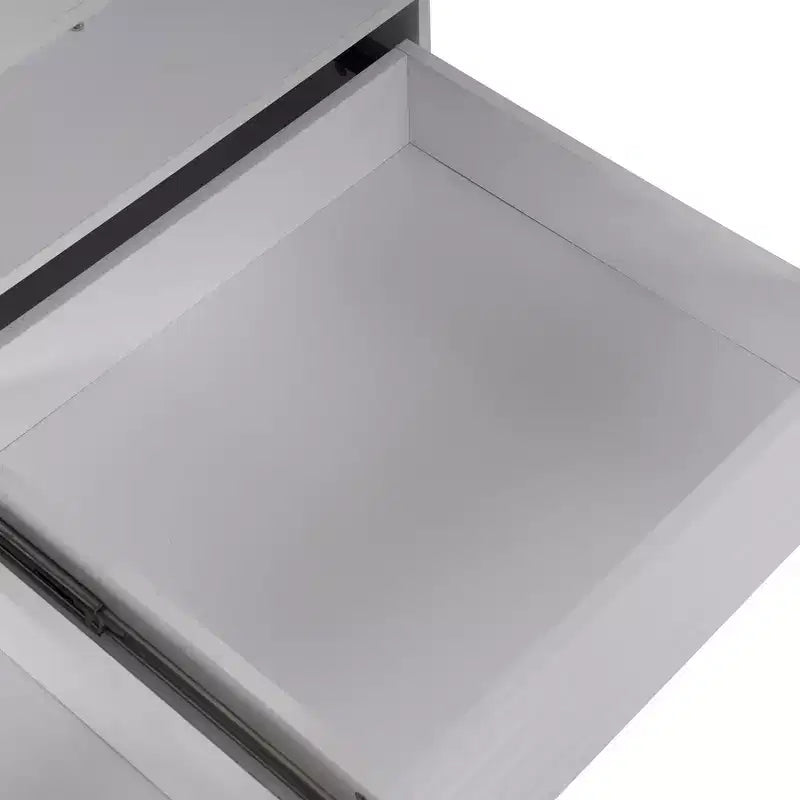 Table basse LED moderne de 119 cm avec 2 tiroirs cachés et contrôle tactile