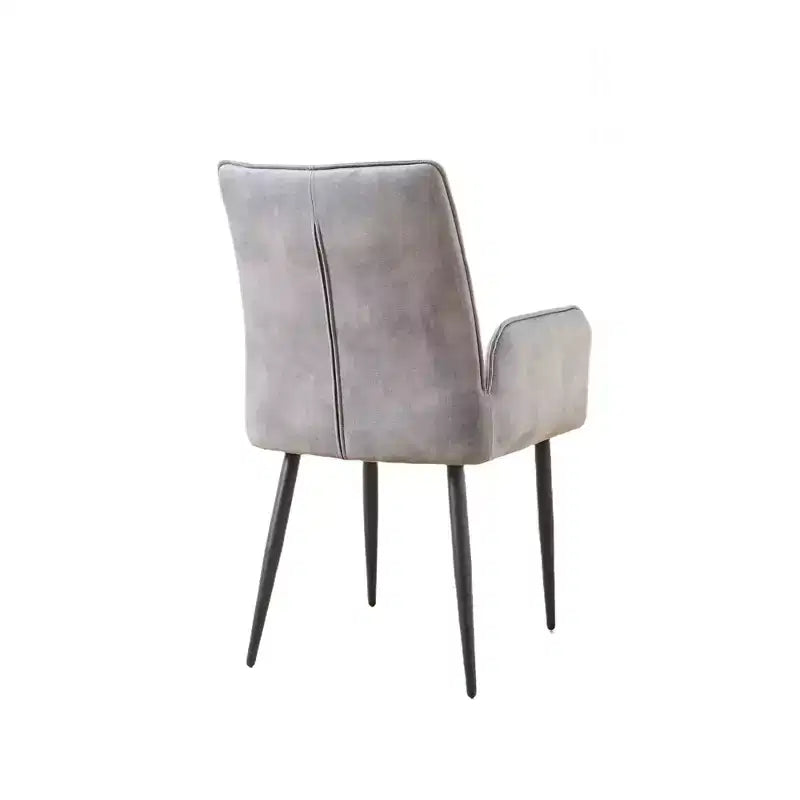 Lot de 2 Chaises de Salle à Manger en Velours avec Structure en Fer et Coussin en Mousse – Jaune/Gris