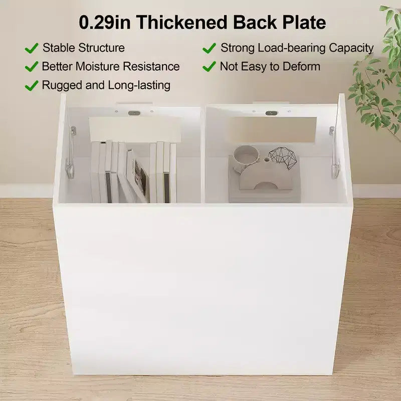 Grande commode blanche Coiffeuse moderne avec lumières LED et station de charge