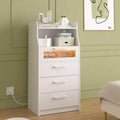 Grande commode blanche Coiffeuse moderne avec lumières LED et station de charge