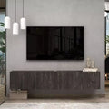 Meuble TV mural flottant moderne pour grands téléviseurs de 65 à 80 pouces, noir