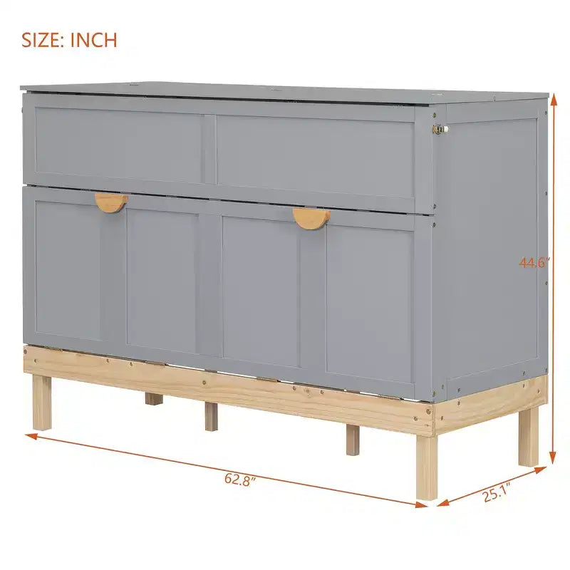 Lit escamotable Queen Size, Lit mural gain de place avec construction durable