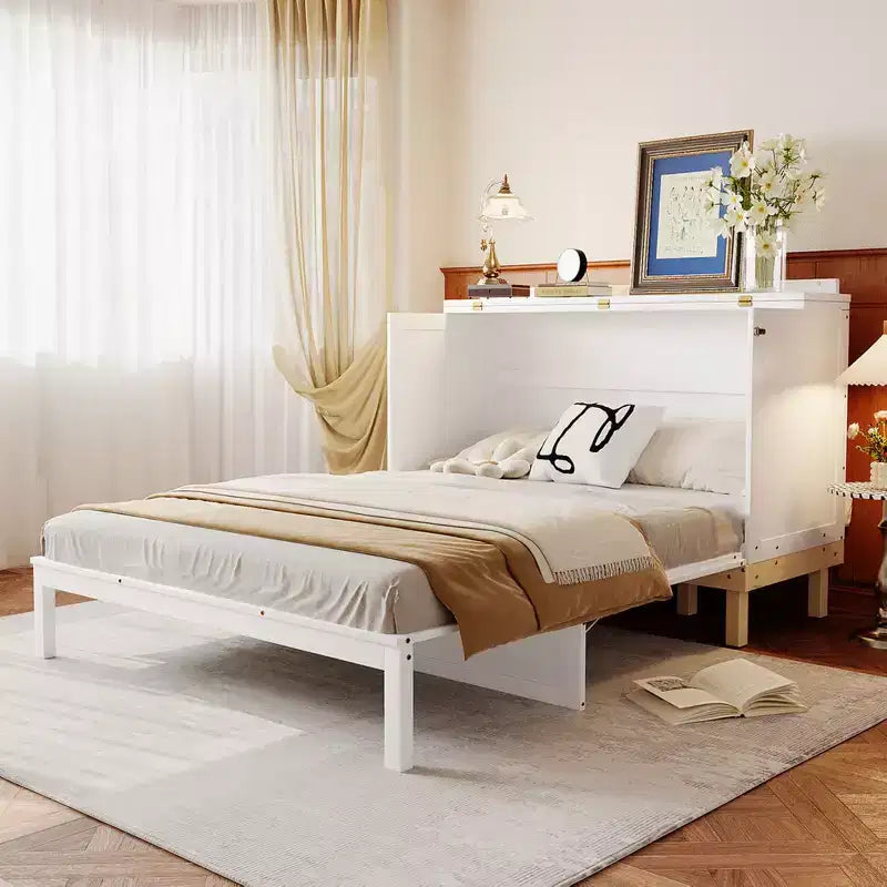 Lit escamotable Queen Size, Lit mural gain de place avec construction durable