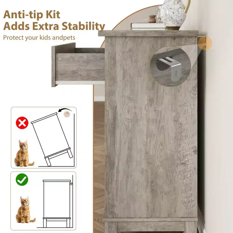 Commode haute à 4 tiroirs pour chambre à coucher, meuble de rangement autonome en bois