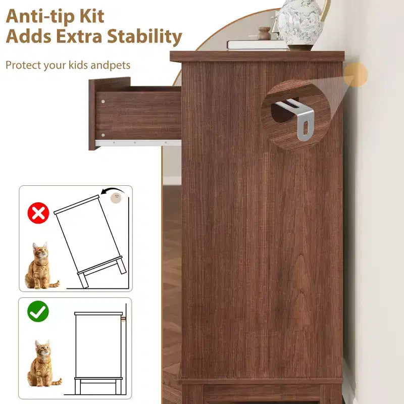 Commode haute à 4 tiroirs pour chambre à coucher, meuble de rangement autonome en bois