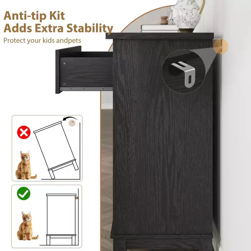 Commode haute à 4 tiroirs pour chambre à coucher, meuble de rangement autonome en bois