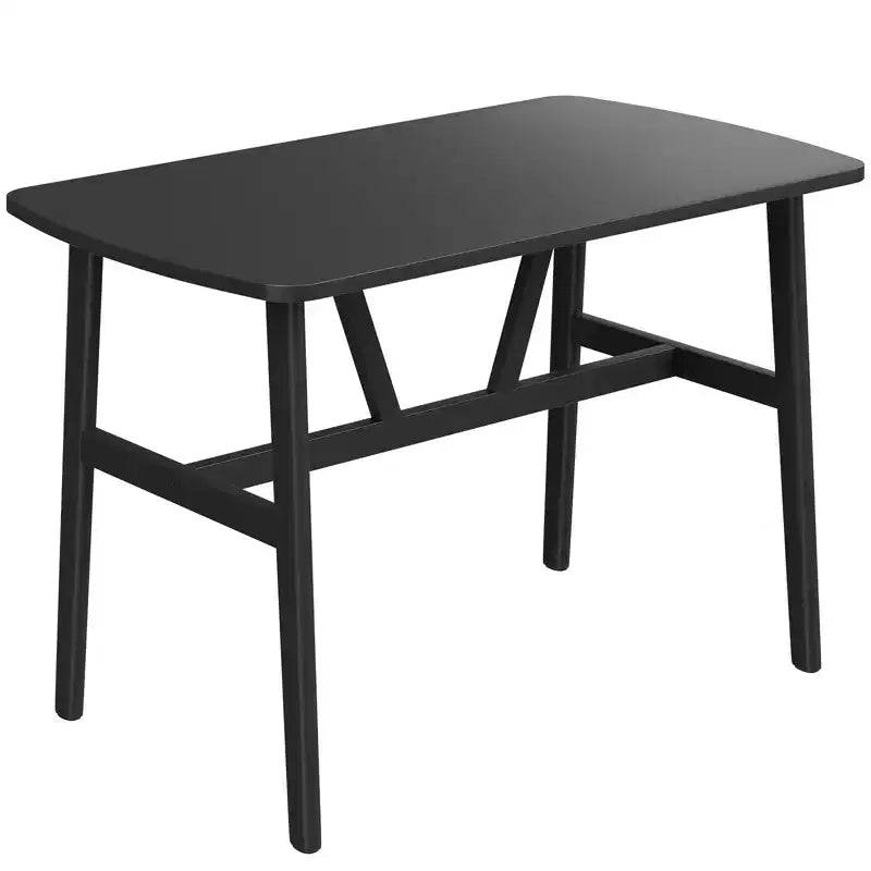 Table à manger moderne 47" pour 4 à 6 personnes – Plateau en bois et cadre en métal, noir