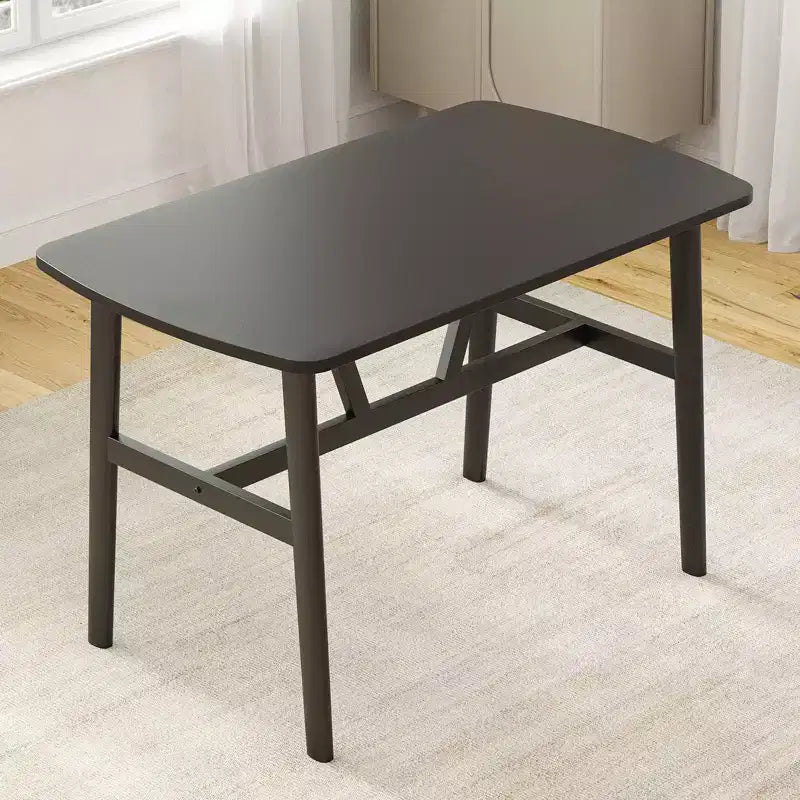 Table à manger moderne 47" pour 4 à 6 personnes – Plateau en bois et cadre en métal, noir