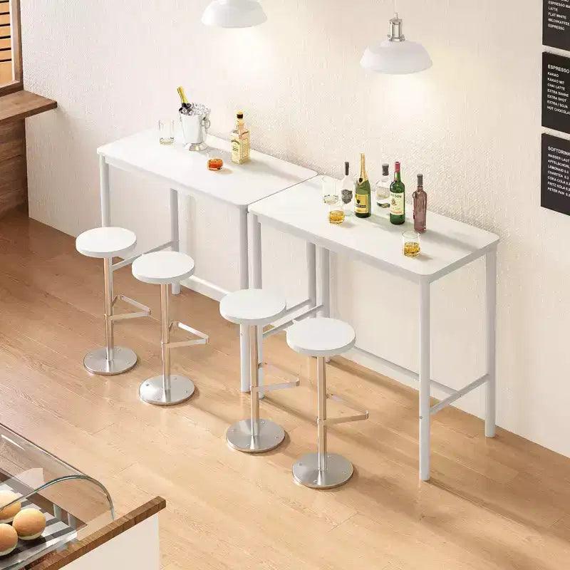 Table de bar/pub rectangulaire de 47" de hauteur pour café, cuisine et salle d'étude, coloris blanc