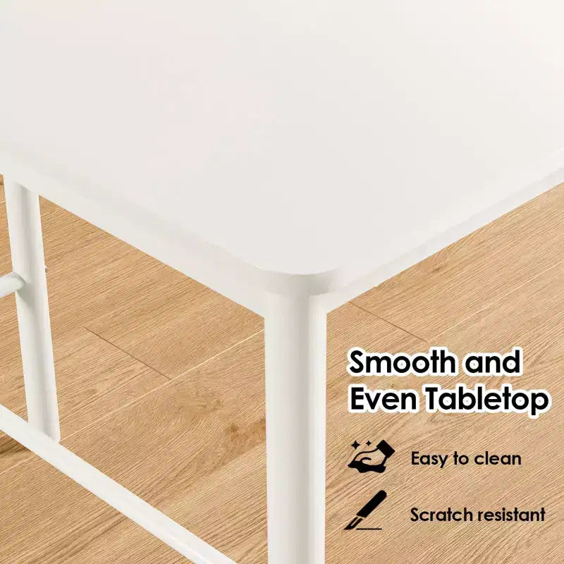 Table de bar/pub rectangulaire de 47" de hauteur pour café, cuisine et salle d'étude, coloris blanc