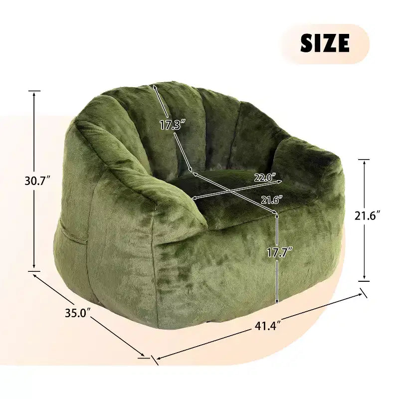 Fauteuil poire avec accoudoirs et mousse haute densité – Adultes