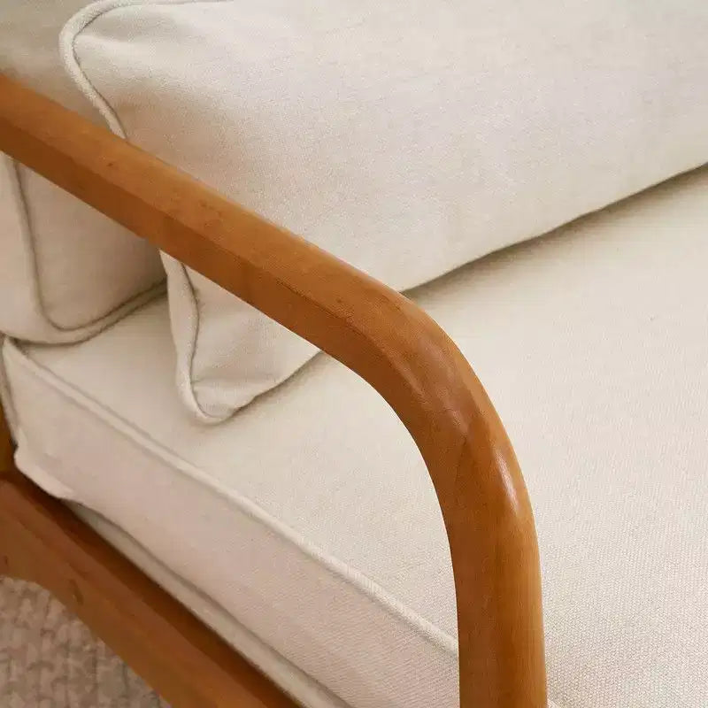Fauteuil rembourré en bois massif avec coussin en mousse – Chaise d'appoint moderne