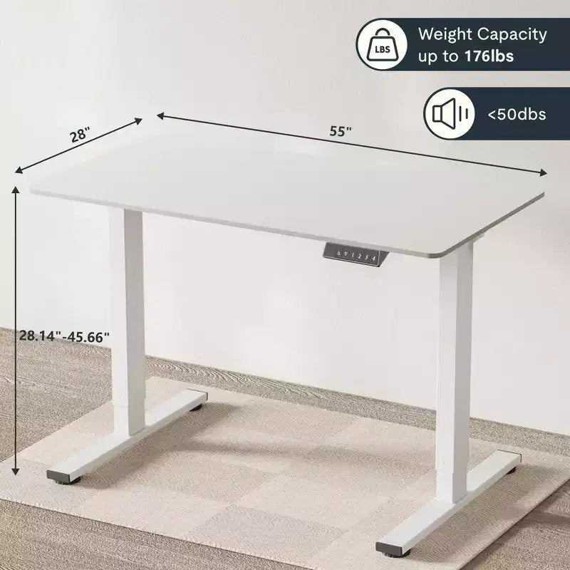 Bureau debout électrique monobloc réglable en hauteur, poste de travail informatique pour bureau à domicile, bureau assis-debout