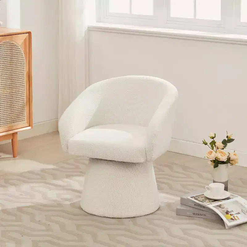 Fauteuil d'appoint pivotant en velours côtelé du milieu du siècle avec rotation à 360°