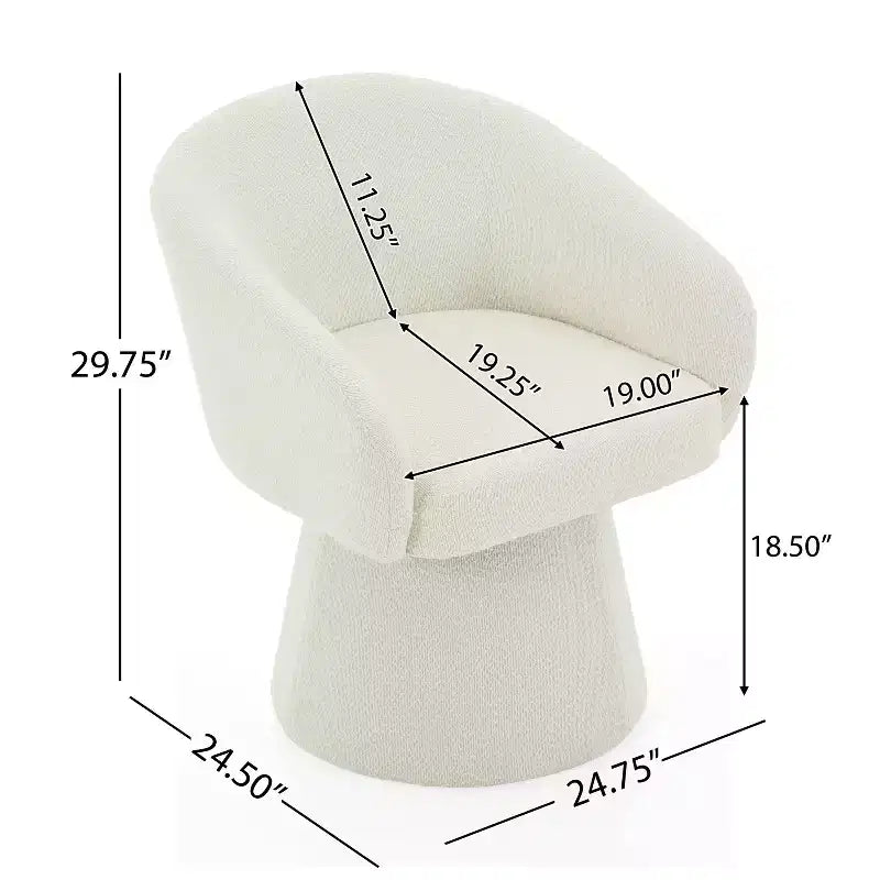 Fauteuil d'appoint pivotant en velours côtelé du milieu du siècle avec rotation à 360°