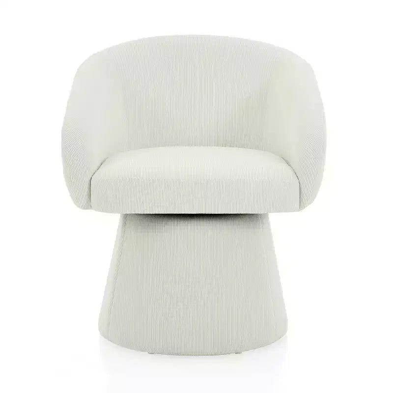 Fauteuil d'appoint pivotant en velours côtelé du milieu du siècle avec rotation à 360°
