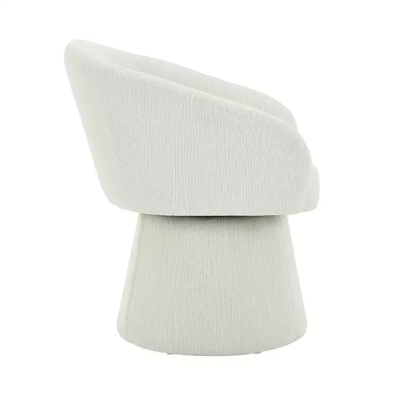 Fauteuil d'appoint pivotant en velours côtelé du milieu du siècle avec rotation à 360°