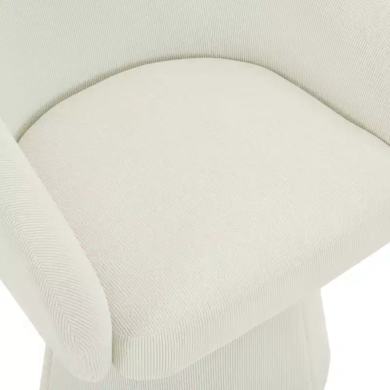 Fauteuil d'appoint pivotant en velours côtelé du milieu du siècle avec rotation à 360°