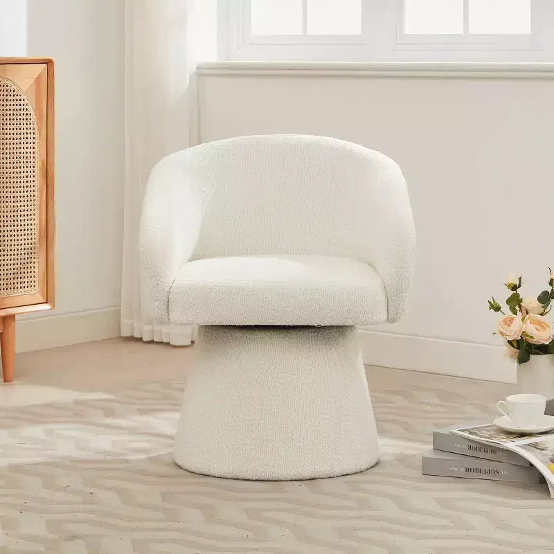 Fauteuil d'appoint pivotant en velours côtelé du milieu du siècle avec rotation à 360°