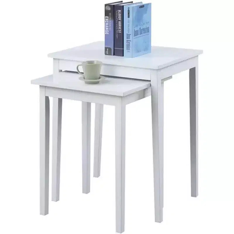 Table d'appoint à 3 niveaux avec tiroir de rangement dissimulé, étagères ouvertes et poignée en nickel