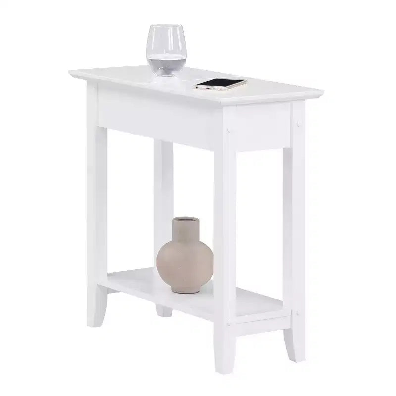 Table d'appoint relevable avec compartiment de rangement dissimulé et étagère inférieure