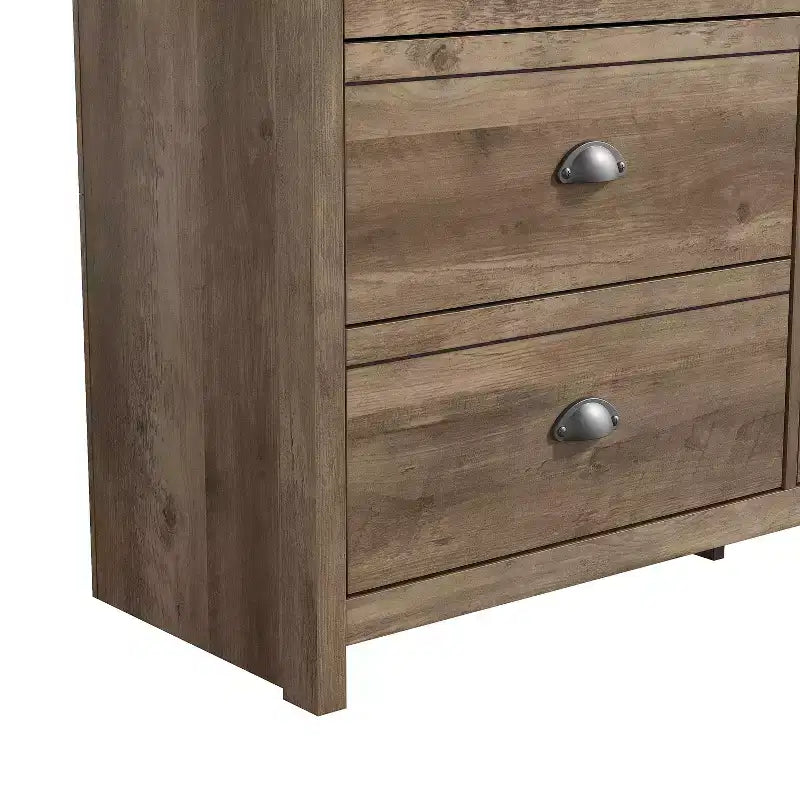 Commode 6 tiroirs avec système de verrouillage – Chêne noueux