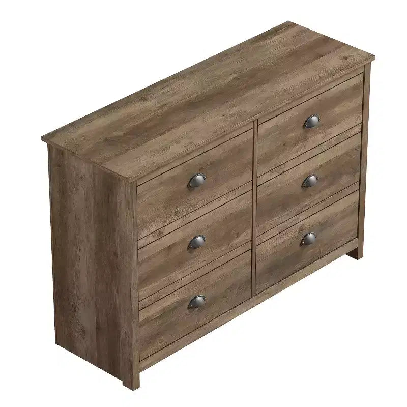 Commode 6 tiroirs avec système de verrouillage – Chêne noueux