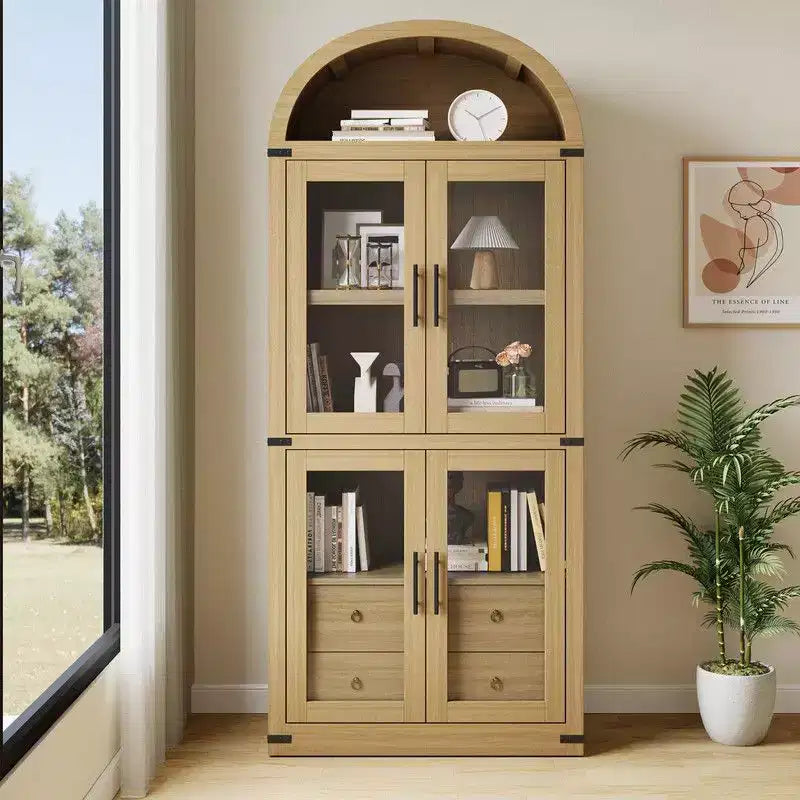 Étagère de Ferme Arches avec Portes et Tiroirs – 181,4 cm de Haut