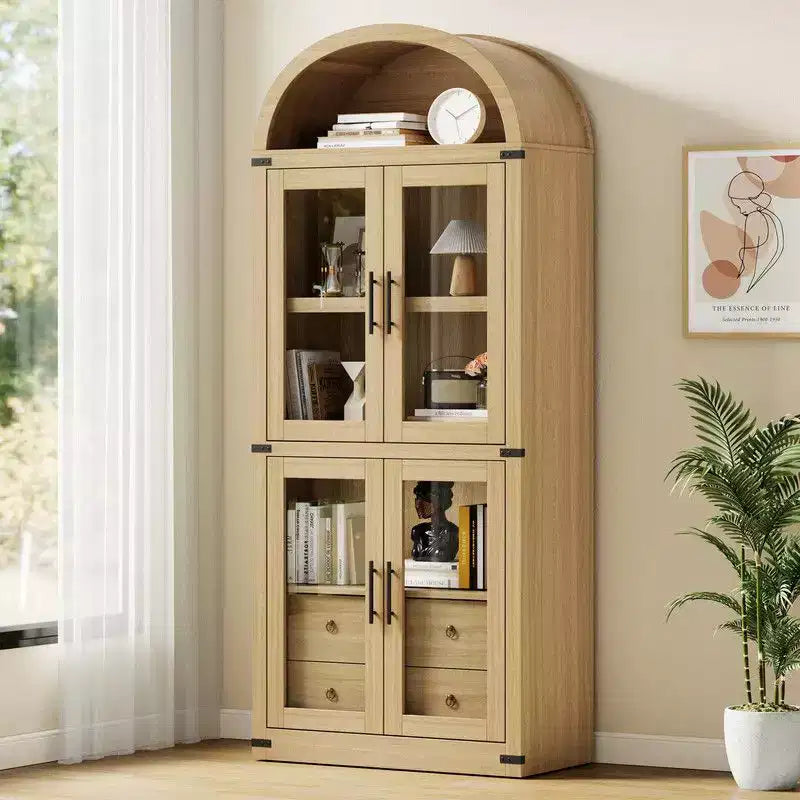 Étagère de Ferme Arches avec Portes et Tiroirs – 181,4 cm de Haut