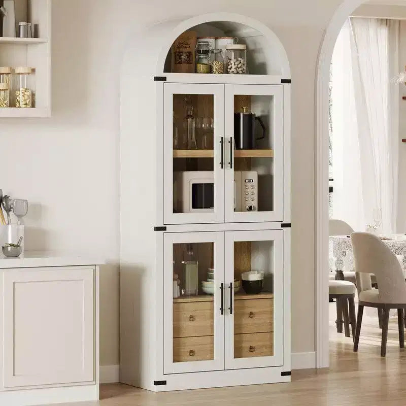 Étagère de Ferme Arches avec Portes et Tiroirs – 181,4 cm de Haut