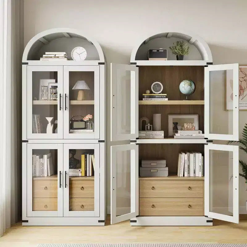 Étagère de Ferme Arches avec Portes et Tiroirs – 181,4 cm de Haut