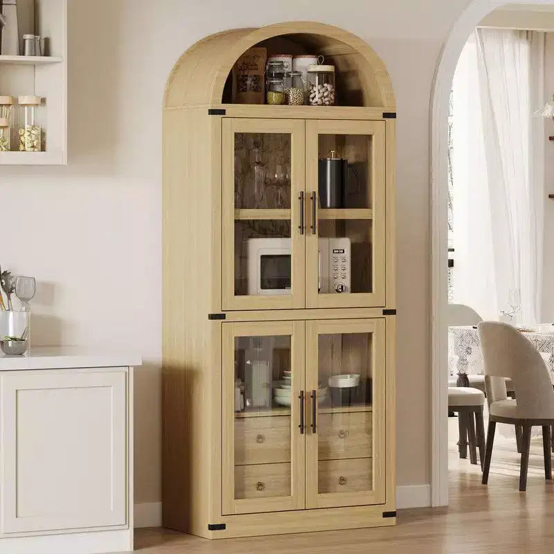 Étagère de Ferme Arches avec Portes et Tiroirs – 181,4 cm de Haut