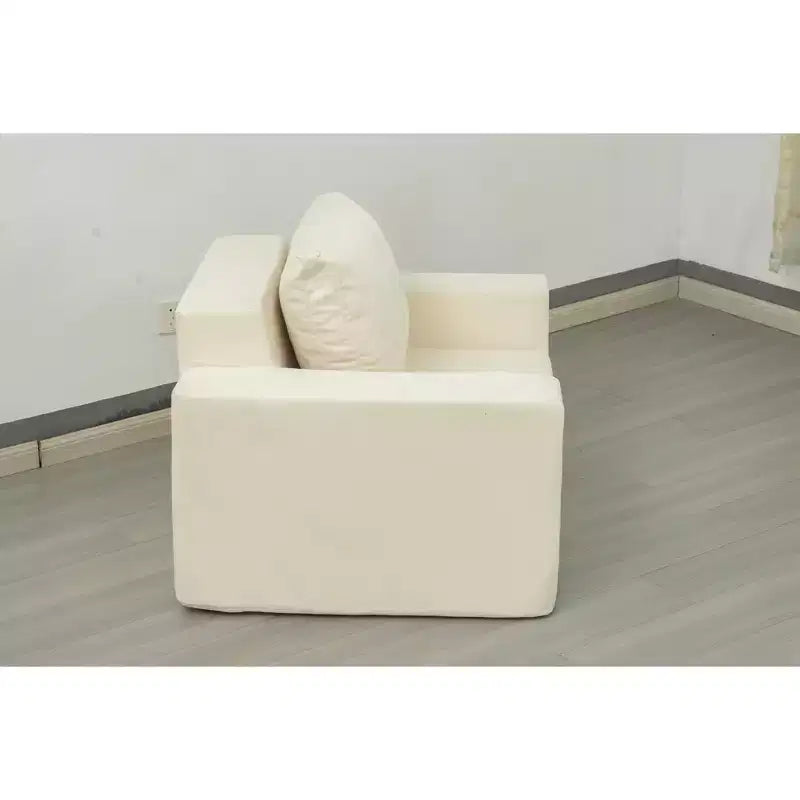 Canapé poof en mousse avec oreiller, grand canapé confortable pour salon, chambre ou espace de jeu