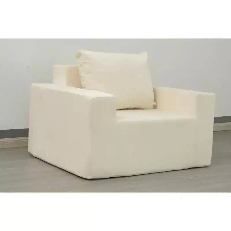 Canapé poof en mousse avec oreiller, grand canapé confortable pour salon, chambre ou espace de jeu