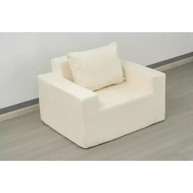 Canapé poof en mousse avec oreiller, grand canapé confortable pour salon, chambre ou espace de jeu