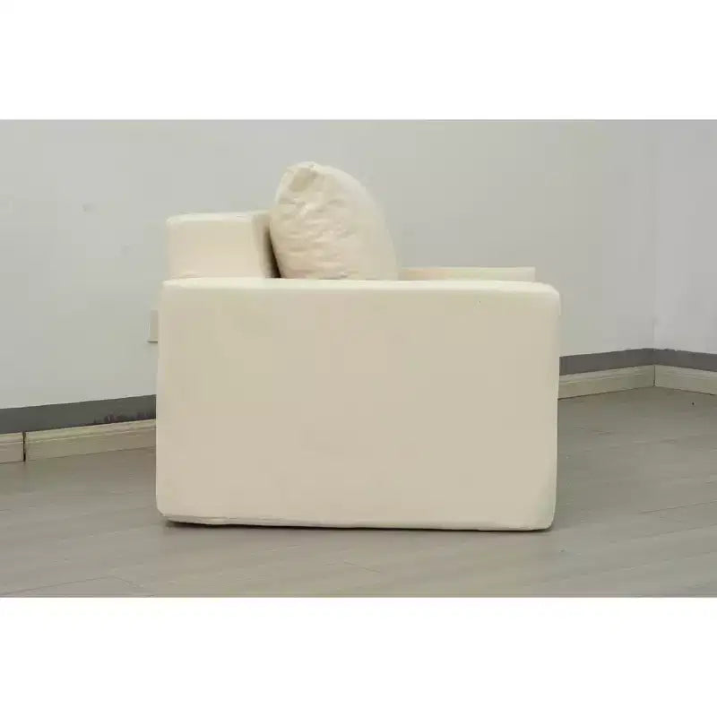 Canapé poof en mousse avec oreiller, grand canapé confortable pour salon, chambre ou espace de jeu