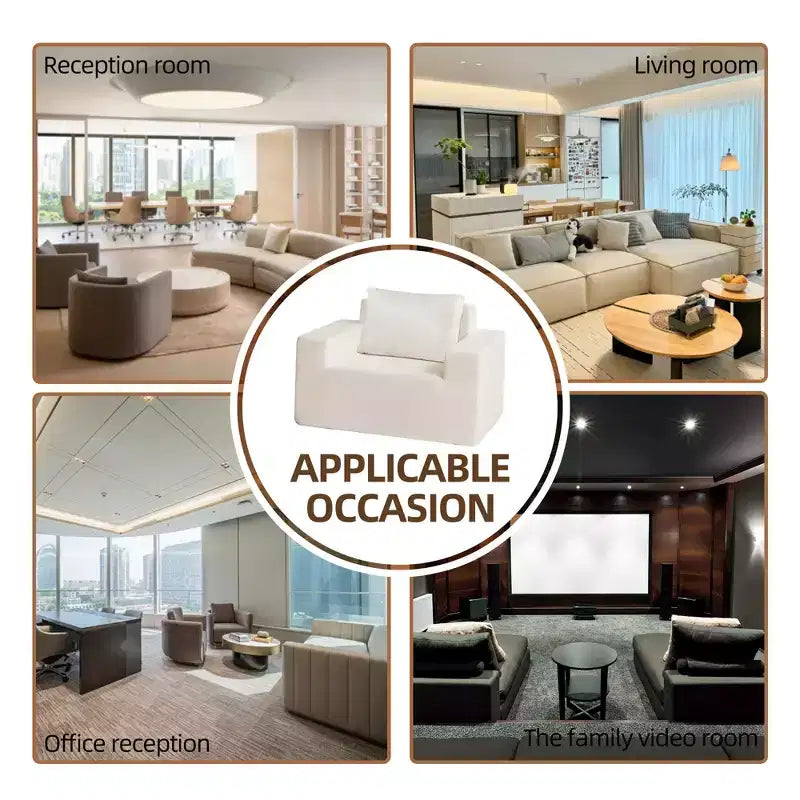 Canapé poof en mousse avec oreiller, grand canapé confortable pour salon, chambre ou espace de jeu