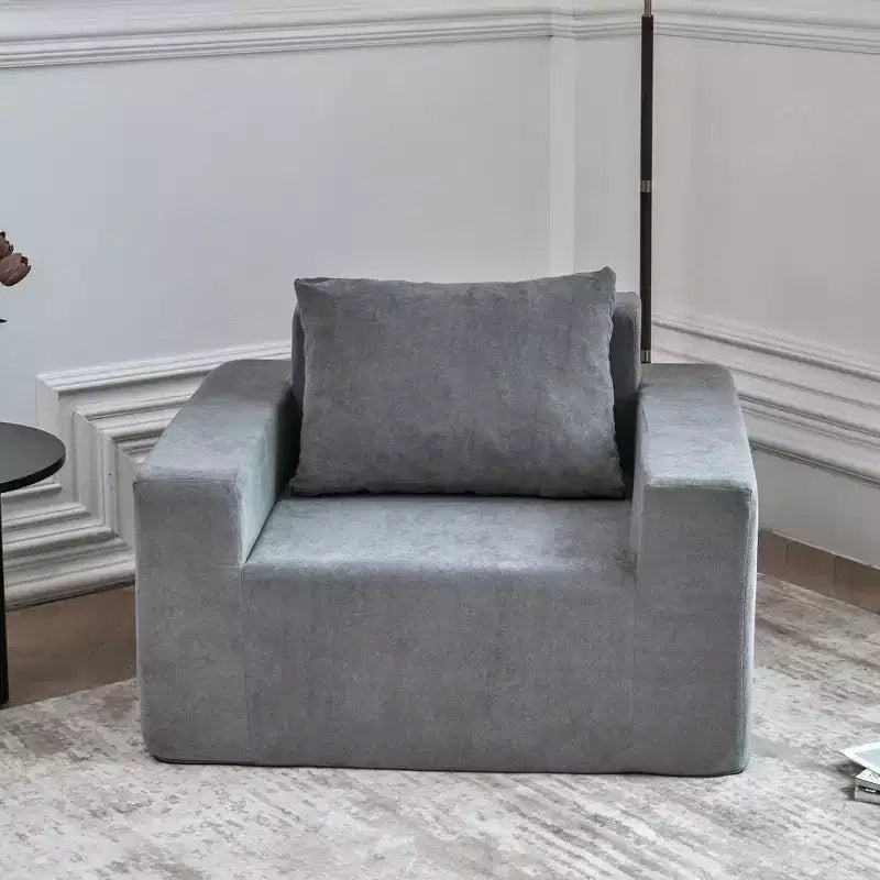 Canapé poof en mousse avec oreiller, grand canapé confortable pour salon, chambre ou espace de jeu