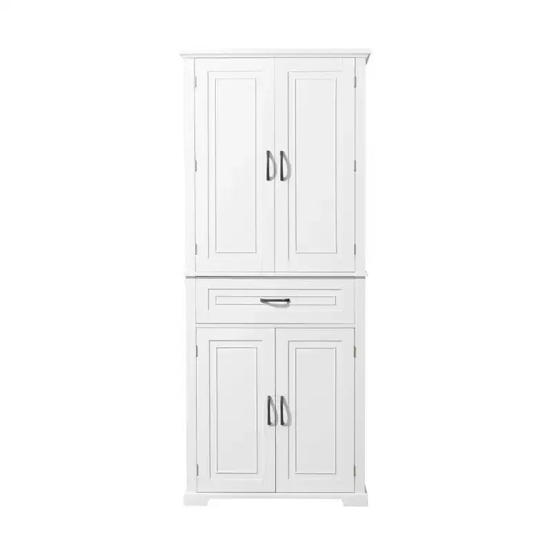 Armoire de rangement haute avec 4 portes, 1 tiroir et des étagères réglables