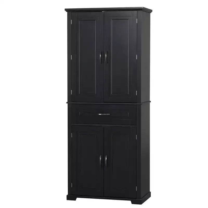 Armoire de rangement haute avec 4 portes, 1 tiroir et des étagères réglables
