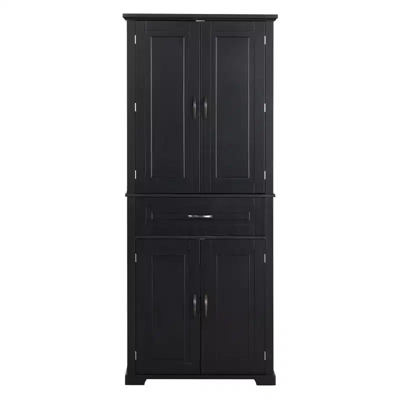 Armoire de rangement haute avec 4 portes, 1 tiroir et des étagères réglables