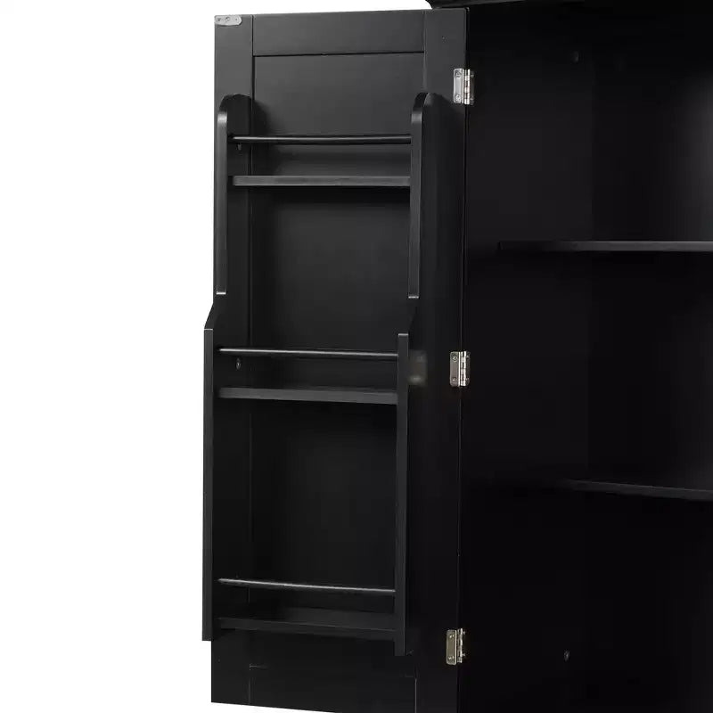 Armoire de rangement haute avec 4 portes, 1 tiroir et des étagères réglables