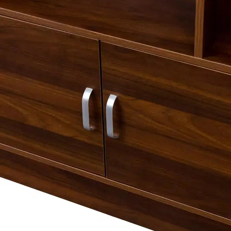 Étagère moderne à 4 niveaux avec 10 compartiments ouverts et 3 portes – 180 cm