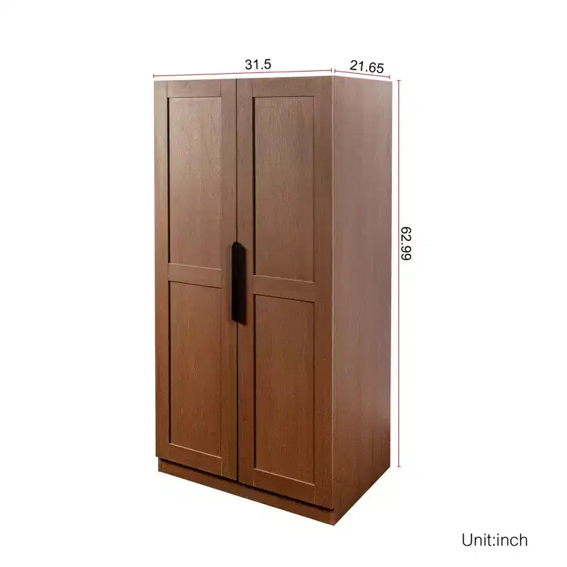 Meuble de cuisine garde-manger moderne de 160 cm de haut avec 2 portes et étagères réglables