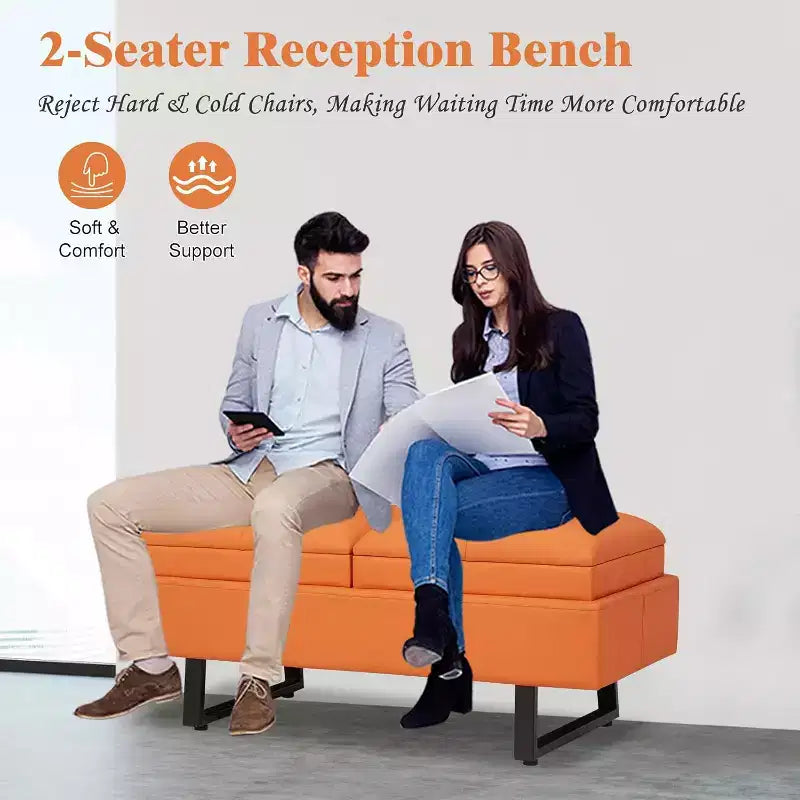Banc d'entrée en similicuir pour salle d'attente ou couloir