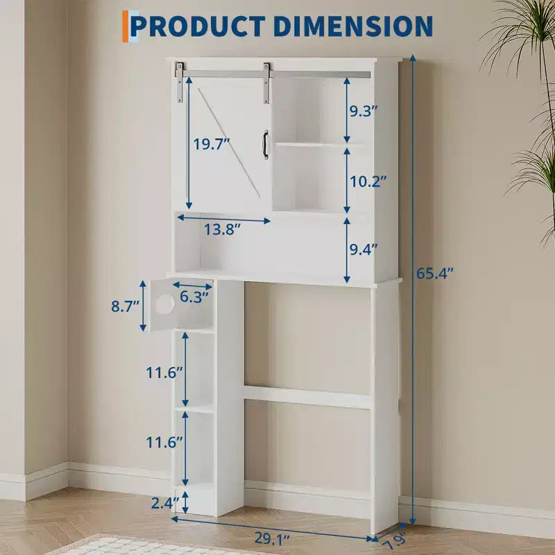 Meuble de rangement au-dessus des toilettes, organisateur de salle de bain à double porte avec étagères réglables et porte-papier toilette pour économiser de l'espace dans la salle de bain, blanc