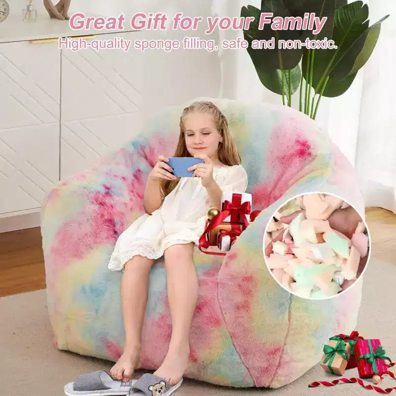 Pouf avec rembourrage, Canapé garni de mousse, Canapé pouf rose Fauteuil poire paresseux pour adulte