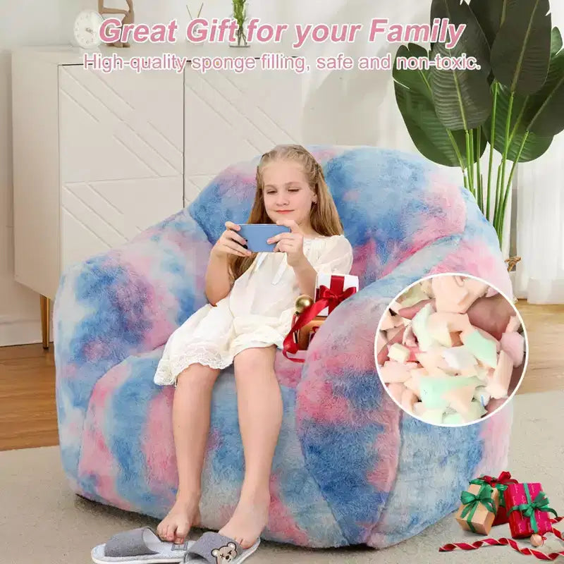 Pouf avec rembourrage, Canapé garni de mousse, Canapé pouf rose Fauteuil poire paresseux pour adulte