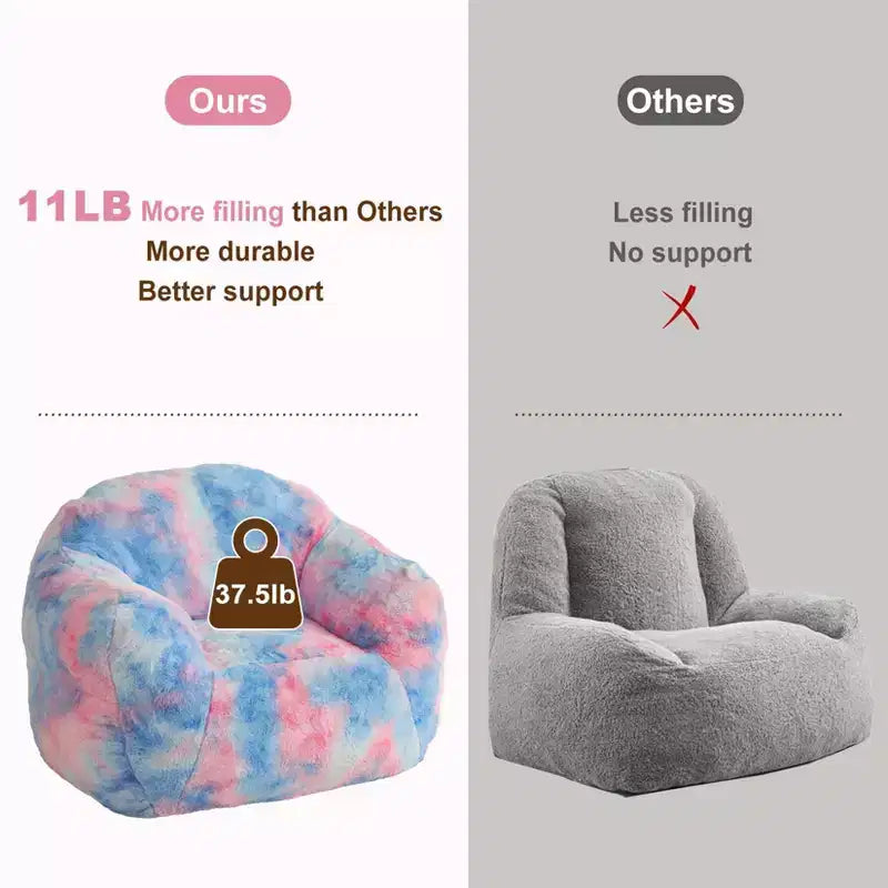 Pouf avec rembourrage, Canapé garni de mousse, Canapé pouf rose Fauteuil poire paresseux pour adulte