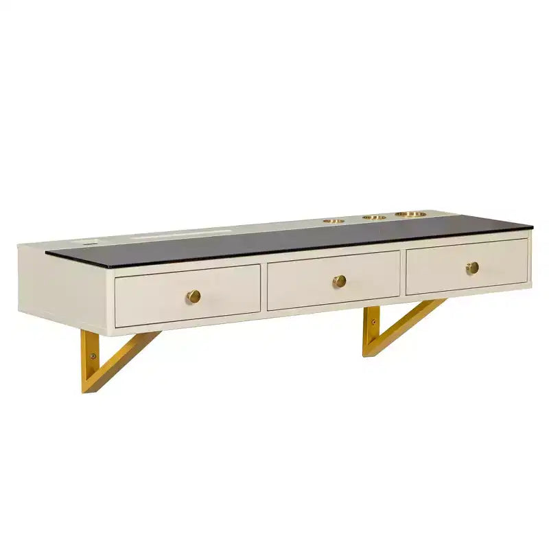 Coiffeuse flottante moderne avec tiroir, table de maquillage murale